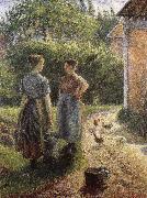 Camille Pissarro Woman in front of farmhouse oil